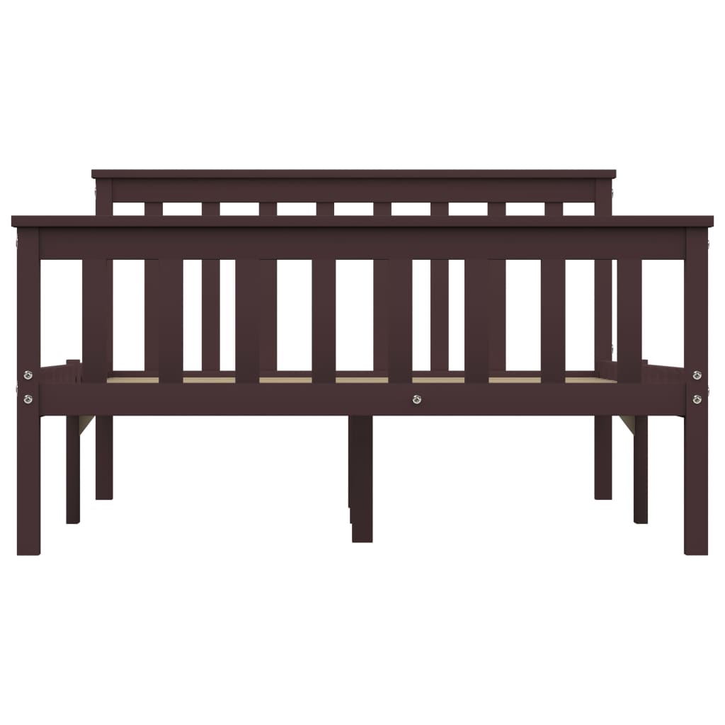 Bed Frame Dark Brown Solid Pinewood 120 x 190 cm- Beds & Bed Frames - HomeShopIreland - Home Shop Ireland - Beds & Bed Frames - Bed Frame Dark Brown Solid Pinewood 120 x 190 cm