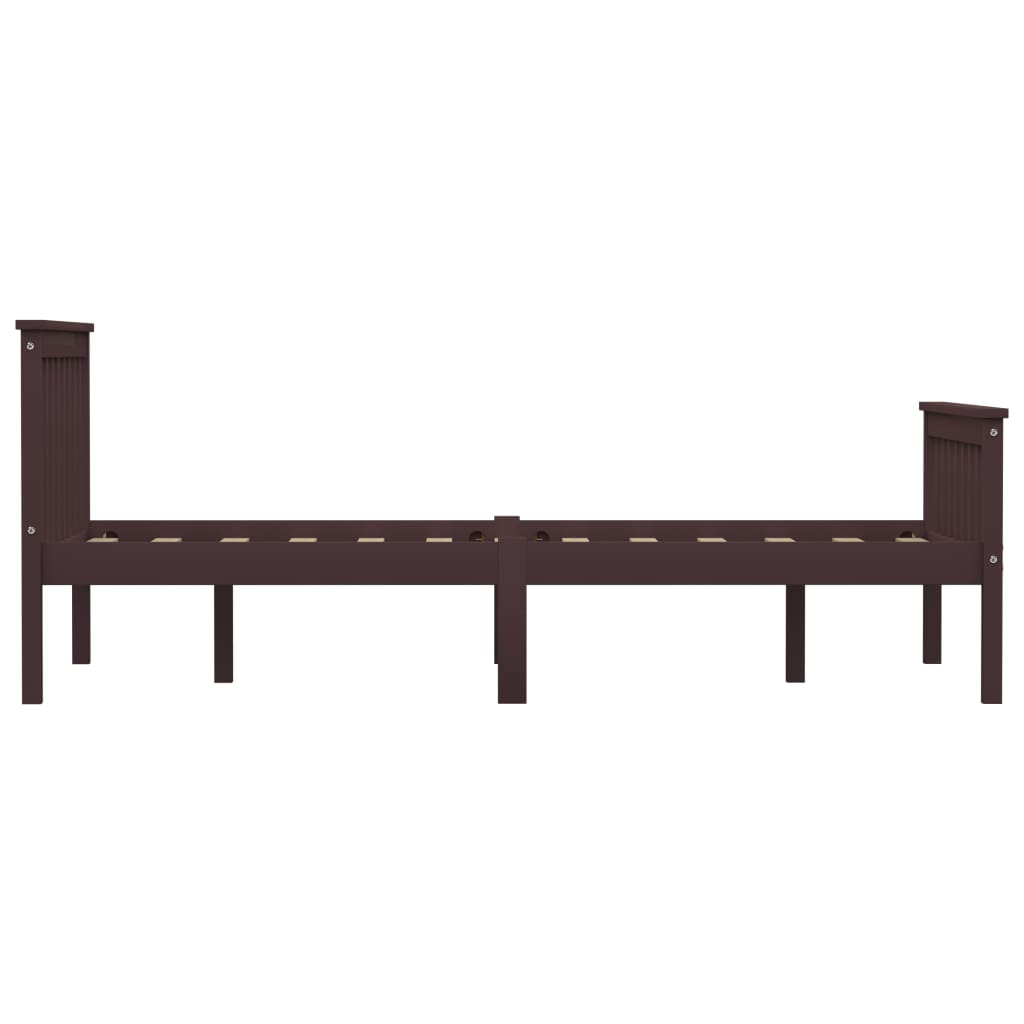 Bed Frame Dark Brown Solid Pinewood 120 x 190 cm- Beds & Bed Frames - HomeShopIreland - Home Shop Ireland - Beds & Bed Frames - Bed Frame Dark Brown Solid Pinewood 120 x 190 cm