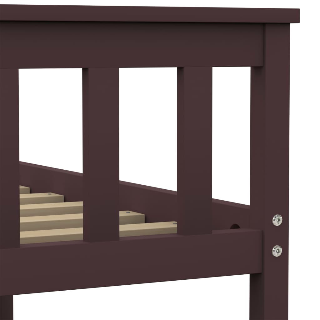 Bed Frame Dark Brown Solid Pinewood 120 x 190 cm- Beds & Bed Frames - HomeShopIreland - Home Shop Ireland - Beds & Bed Frames - Bed Frame Dark Brown Solid Pinewood 120 x 190 cm