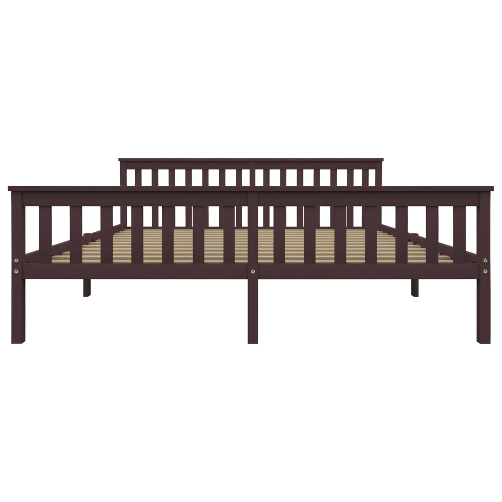 Bed Frame Dark Brown Solid Pinewood 180x200 cm- Beds & Bed Frames - HomeShopIreland - Home Shop Ireland - Beds & Bed Frames - Bed Frame Dark Brown Solid Pinewood 180x200 cm