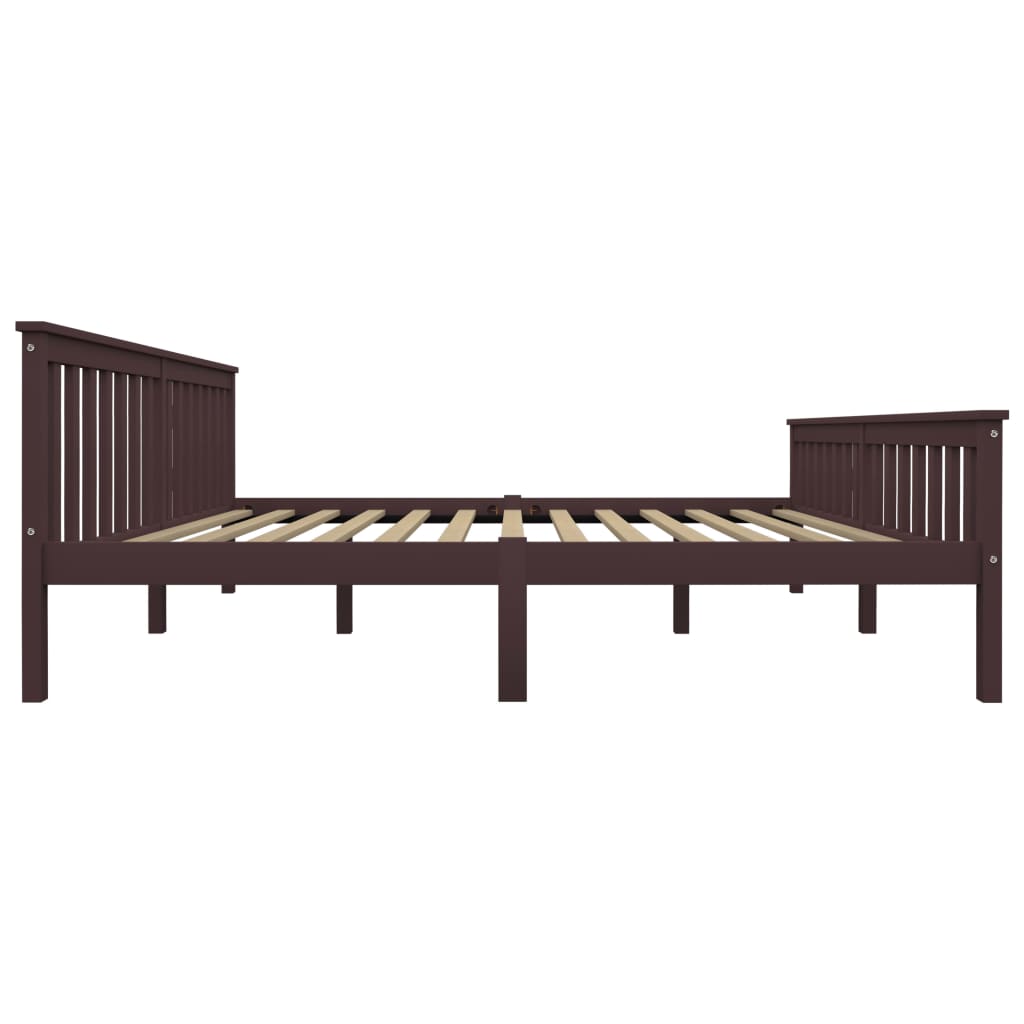 Bed Frame Dark Brown Solid Pinewood 180x200 cm- Beds & Bed Frames - HomeShopIreland - Home Shop Ireland - Beds & Bed Frames - Bed Frame Dark Brown Solid Pinewood 180x200 cm