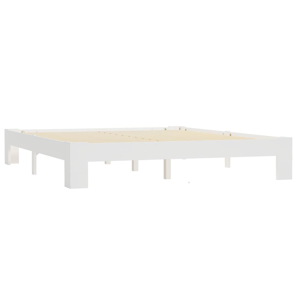Bed Frame White Solid Pine Wood 160x200 cm- Beds & Bed Frames - HomeShopIreland - Home Shop Ireland - Beds & Bed Frames - Bed Frame White Solid Pine Wood 160x200 cm