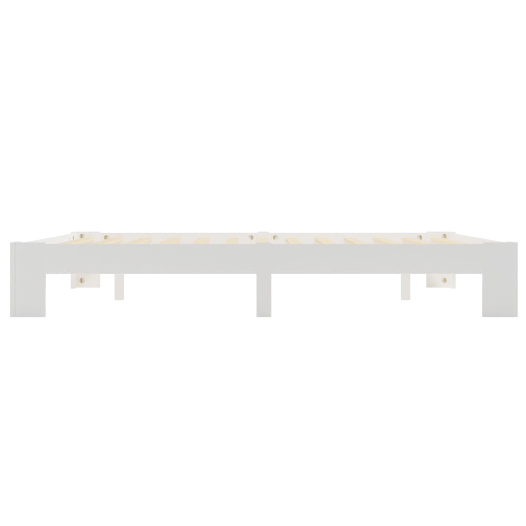 Bed Frame White Solid Pine Wood 160x200 cm- Beds & Bed Frames - HomeShopIreland - Home Shop Ireland - Beds & Bed Frames - Bed Frame White Solid Pine Wood 160x200 cm