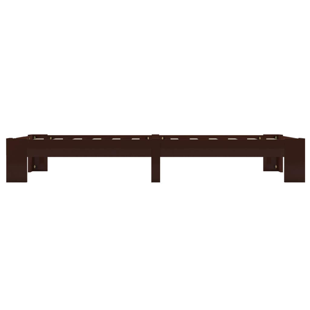 Bed Frame Dark Brown Solid Pine Wood 90x200 cm- Beds & Bed Frames - HomeShopIreland - Home Shop Ireland - Beds & Bed Frames - Bed Frame Dark Brown Solid Pine Wood 90x200 cm