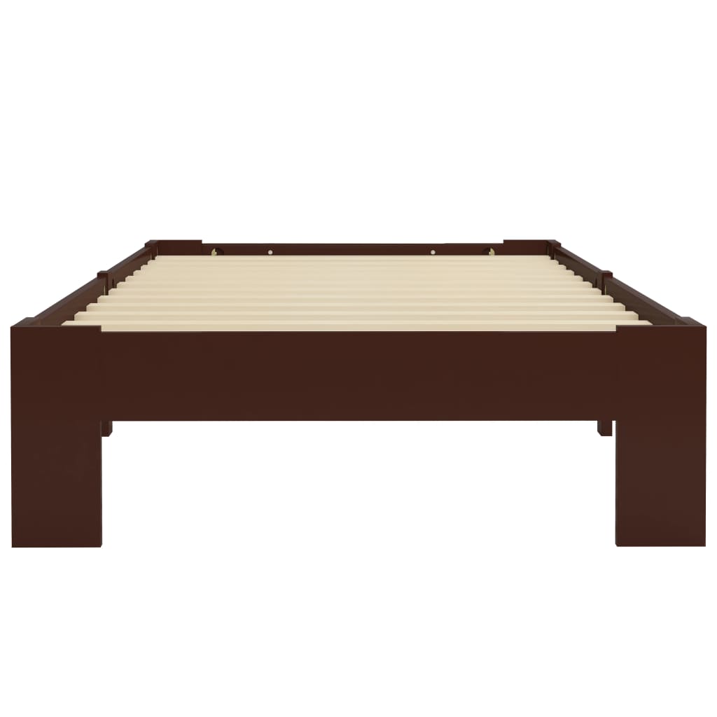 Bed Frame Dark Brown Solid Pine Wood 90x200 cm- Beds & Bed Frames - HomeShopIreland - Home Shop Ireland - Beds & Bed Frames - Bed Frame Dark Brown Solid Pine Wood 90x200 cm