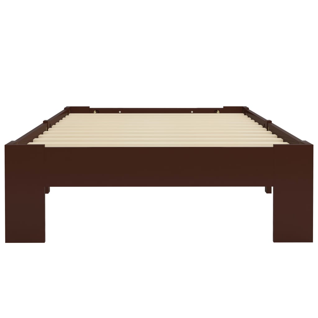 Bed Frame Dark Brown Solid Pine Wood 100x200 cm- Beds & Bed Frames - HomeShopIreland - Home Shop Ireland - Beds & Bed Frames - Bed Frame Dark Brown Solid Pine Wood 100x200 cm