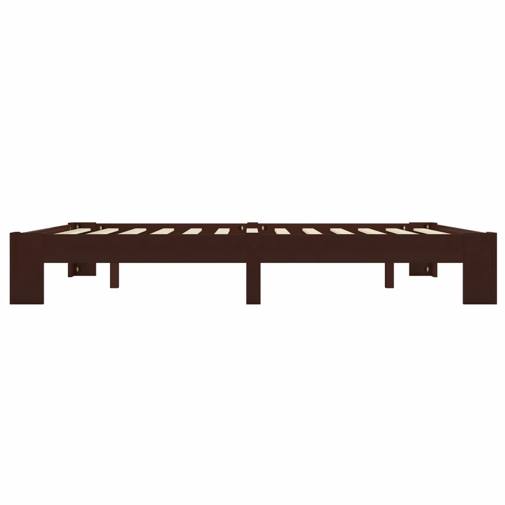 Bed Frame Dark Brown Solid Pine Wood 160x200 cm- Beds & Bed Frames - HomeShopIreland - Home Shop Ireland - Beds & Bed Frames - Bed Frame Dark Brown Solid Pine Wood 160x200 cm