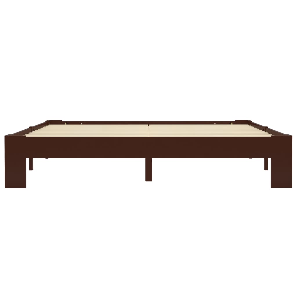 Bed Frame Dark Brown Solid Pine Wood 160x200 cm- Beds & Bed Frames - HomeShopIreland - Home Shop Ireland - Beds & Bed Frames - Bed Frame Dark Brown Solid Pine Wood 160x200 cm