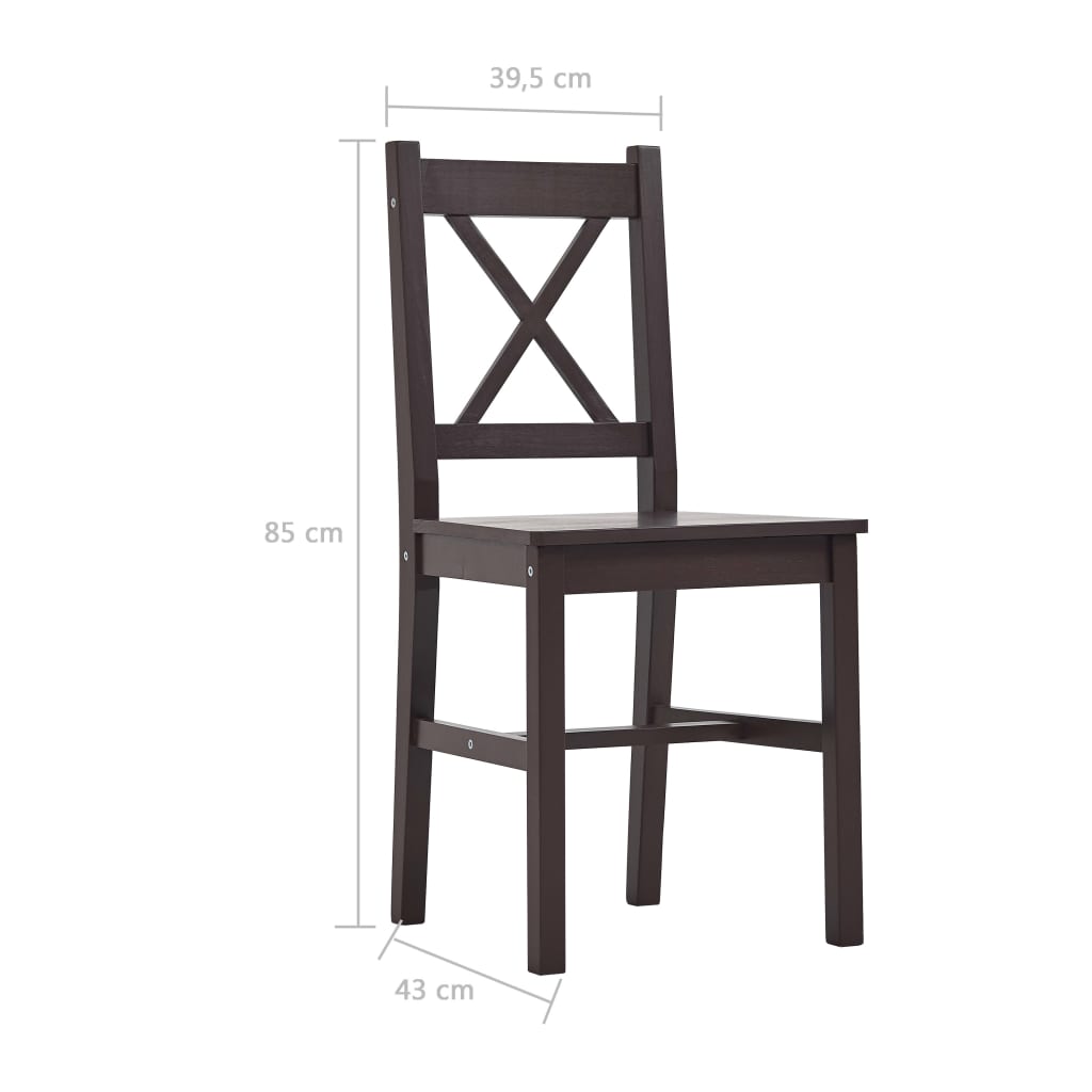 7 Piece Dining Set Pinewood Dark Brown- Kitchen & Dining Furniture Sets - HomeShopIreland - Home Shop Ireland - Kitchen & Dining Furniture Sets - 7 Piece Dining Set Pinewood Dark Brown