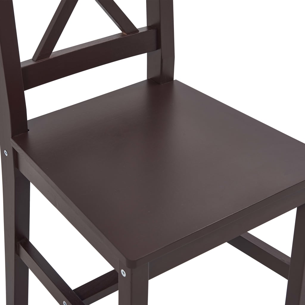 7 Piece Dining Set Pinewood Dark Brown- Kitchen & Dining Furniture Sets - HomeShopIreland - Home Shop Ireland - Kitchen & Dining Furniture Sets - 7 Piece Dining Set Pinewood Dark Brown