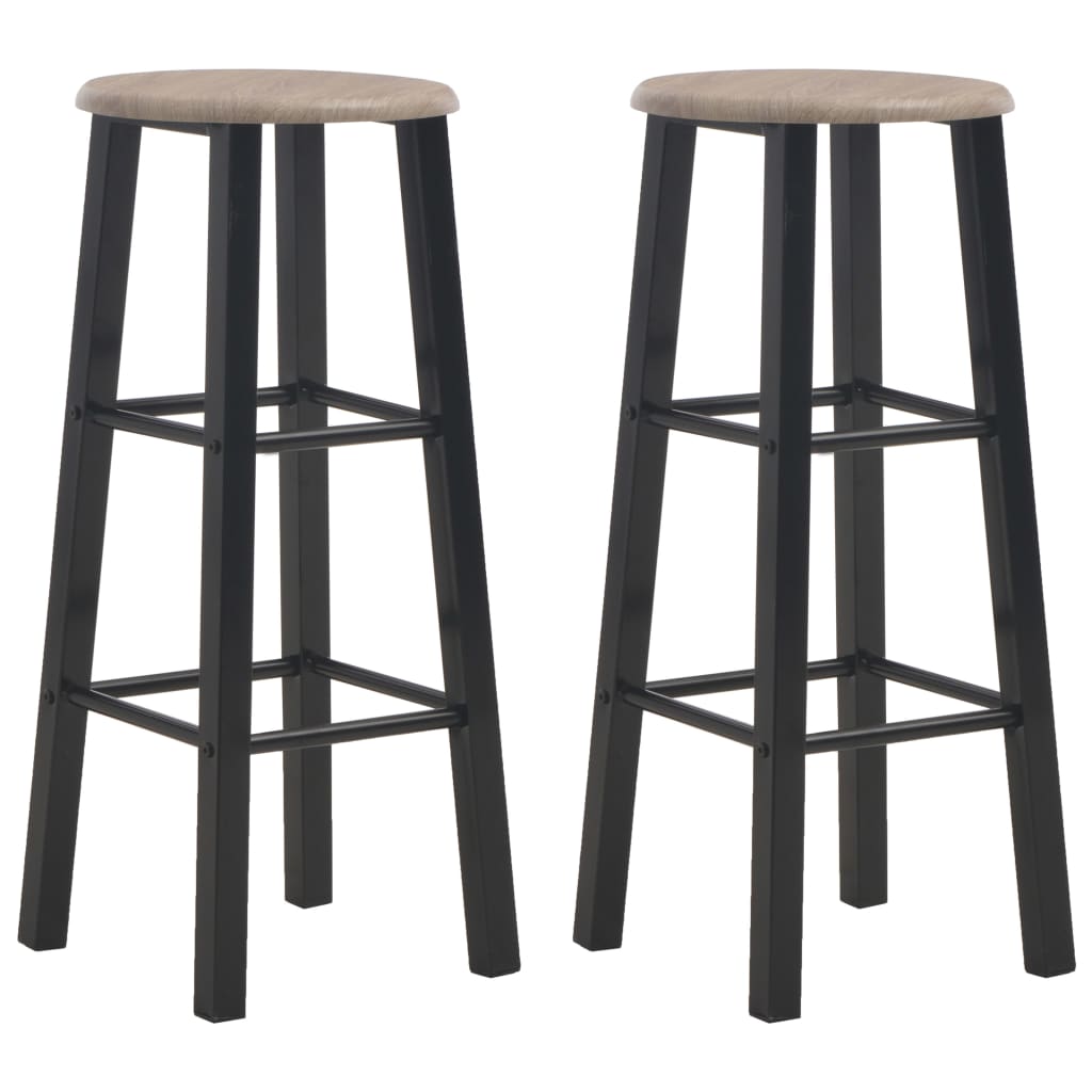 Bar Stools 2 pcs Black MDF- Table & Bar Stools - HomeShopIreland - Home Shop Ireland - Table & Bar Stools - Bar Stools 2 pcs Black MDF