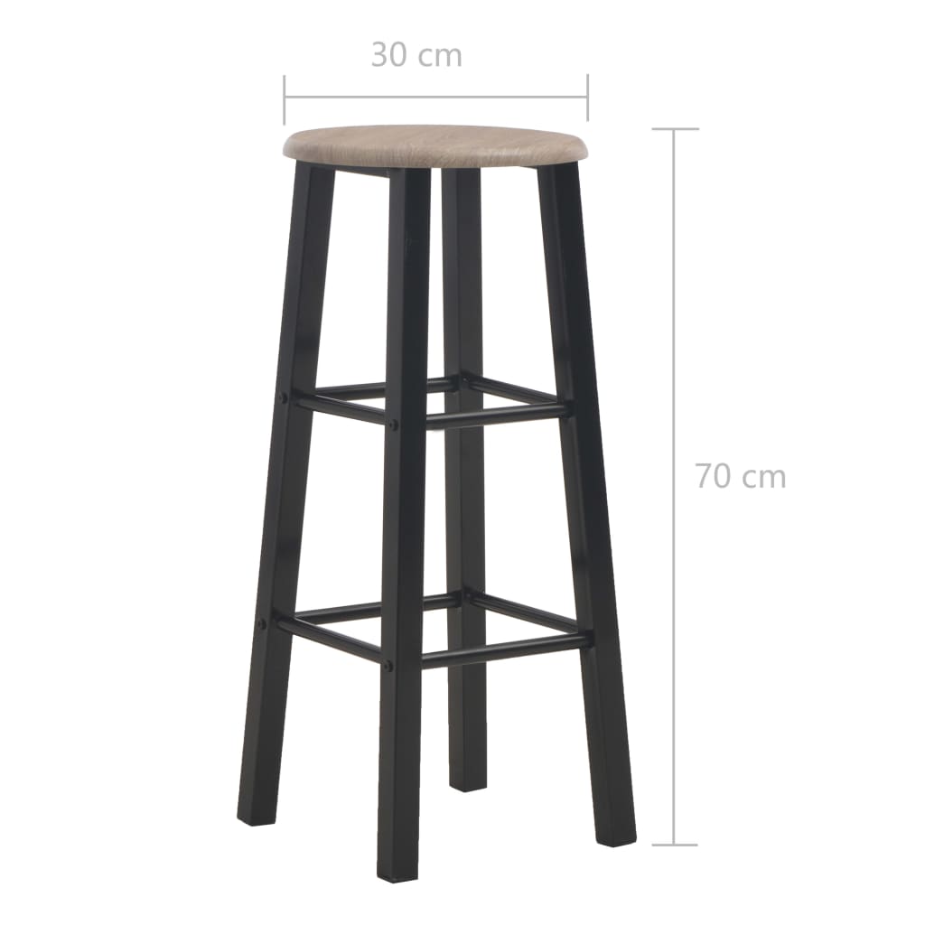 Bar Stools 2 pcs Black MDF- Table & Bar Stools - HomeShopIreland - Home Shop Ireland - Table & Bar Stools - Bar Stools 2 pcs Black MDF
