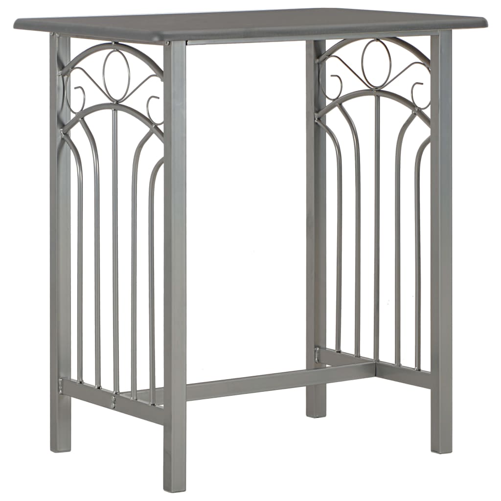 3 Piece Bar Set Wood and Steel Anthracite- Kitchen & Dining Furniture Sets - HomeShopIreland - Home Shop Ireland - Kitchen & Dining Furniture Sets - 3 Piece Bar Set Wood and Steel Anthracite