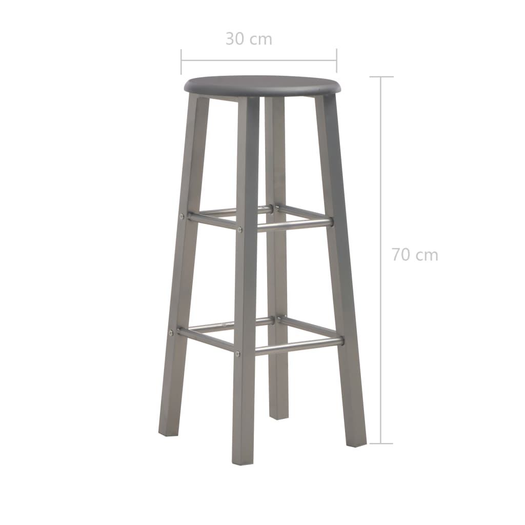 3 Piece Bar Set Wood and Steel Anthracite- Kitchen & Dining Furniture Sets - HomeShopIreland - Home Shop Ireland - Kitchen & Dining Furniture Sets - 3 Piece Bar Set Wood and Steel Anthracite