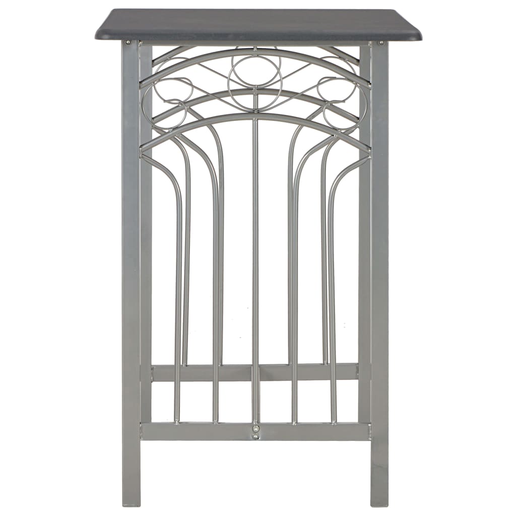 3 Piece Bar Set Wood and Steel Anthracite- Kitchen & Dining Furniture Sets - HomeShopIreland - Home Shop Ireland - Kitchen & Dining Furniture Sets - 3 Piece Bar Set Wood and Steel Anthracite
