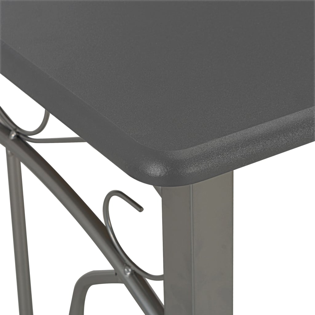 3 Piece Bar Set Wood and Steel Anthracite- Kitchen & Dining Furniture Sets - HomeShopIreland - Home Shop Ireland - Kitchen & Dining Furniture Sets - 3 Piece Bar Set Wood and Steel Anthracite
