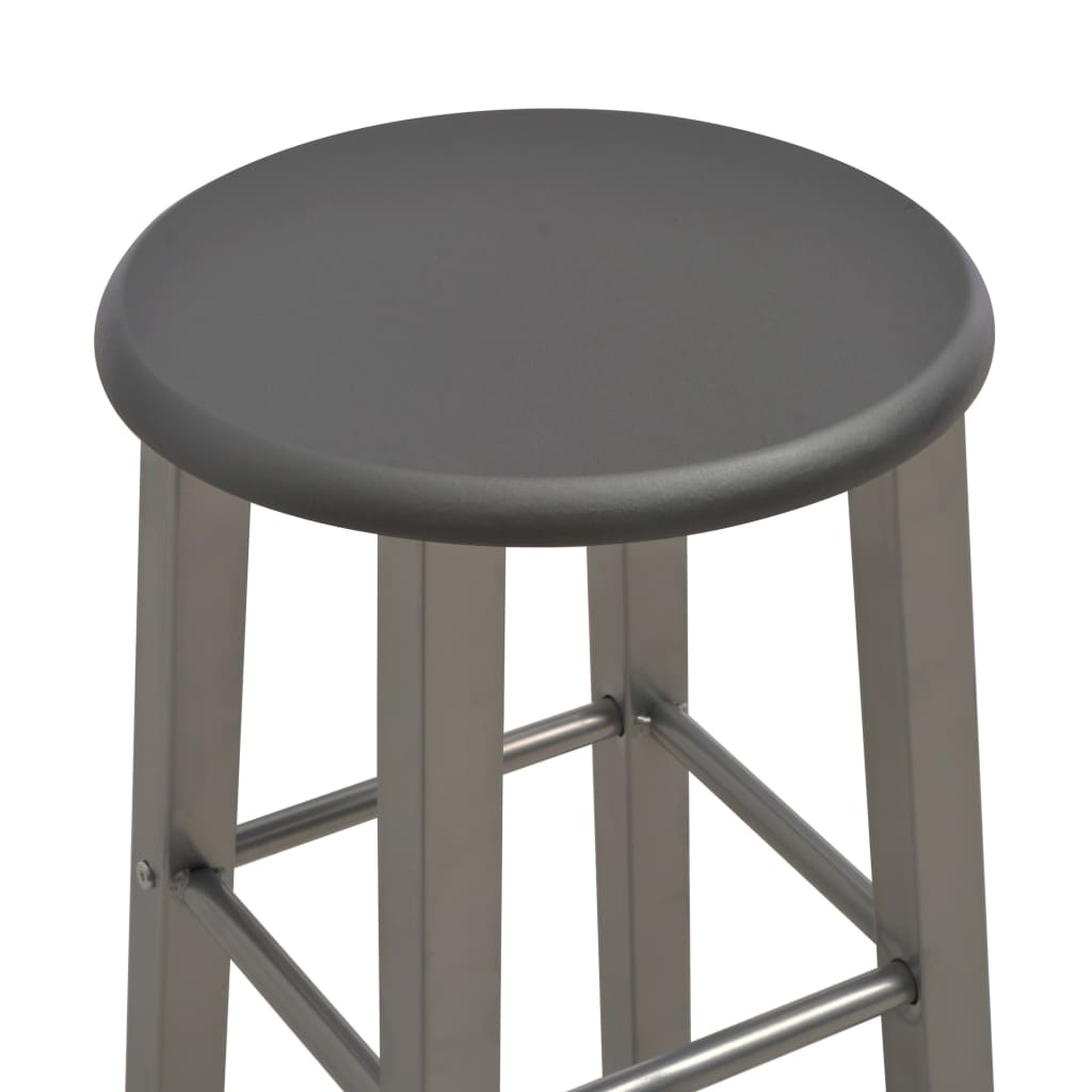 3 Piece Bar Set Wood and Steel Anthracite- Kitchen & Dining Furniture Sets - HomeShopIreland - Home Shop Ireland - Kitchen & Dining Furniture Sets - 3 Piece Bar Set Wood and Steel Anthracite
