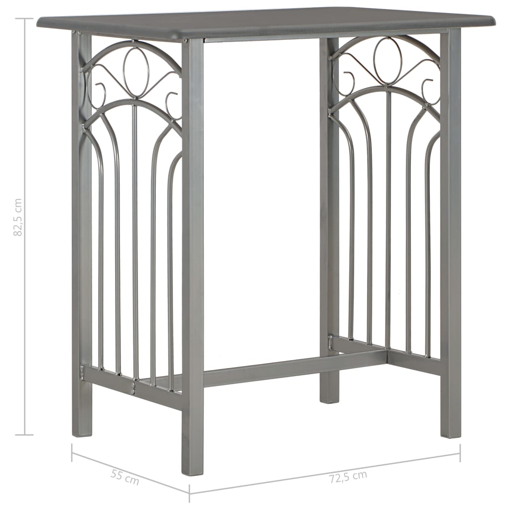 3 Piece Bar Set Wood and Steel Anthracite- Kitchen & Dining Furniture Sets - HomeShopIreland - Home Shop Ireland - Kitchen & Dining Furniture Sets - 3 Piece Bar Set Wood and Steel Anthracite