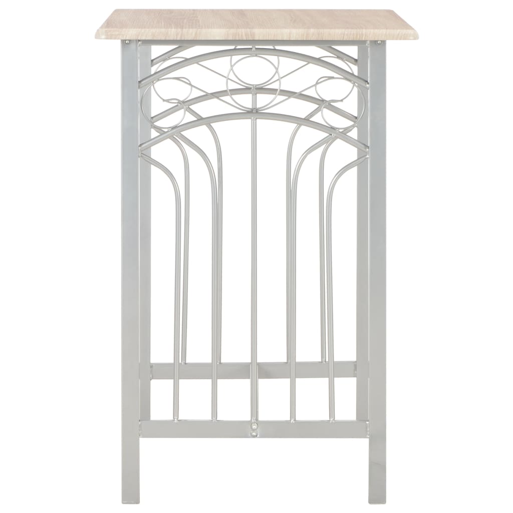3 Piece Bar Set Wood and Steel- Kitchen & Dining Furniture Sets - HomeShopIreland - Home Shop Ireland - Kitchen & Dining Furniture Sets - 3 Piece Bar Set Wood and Steel