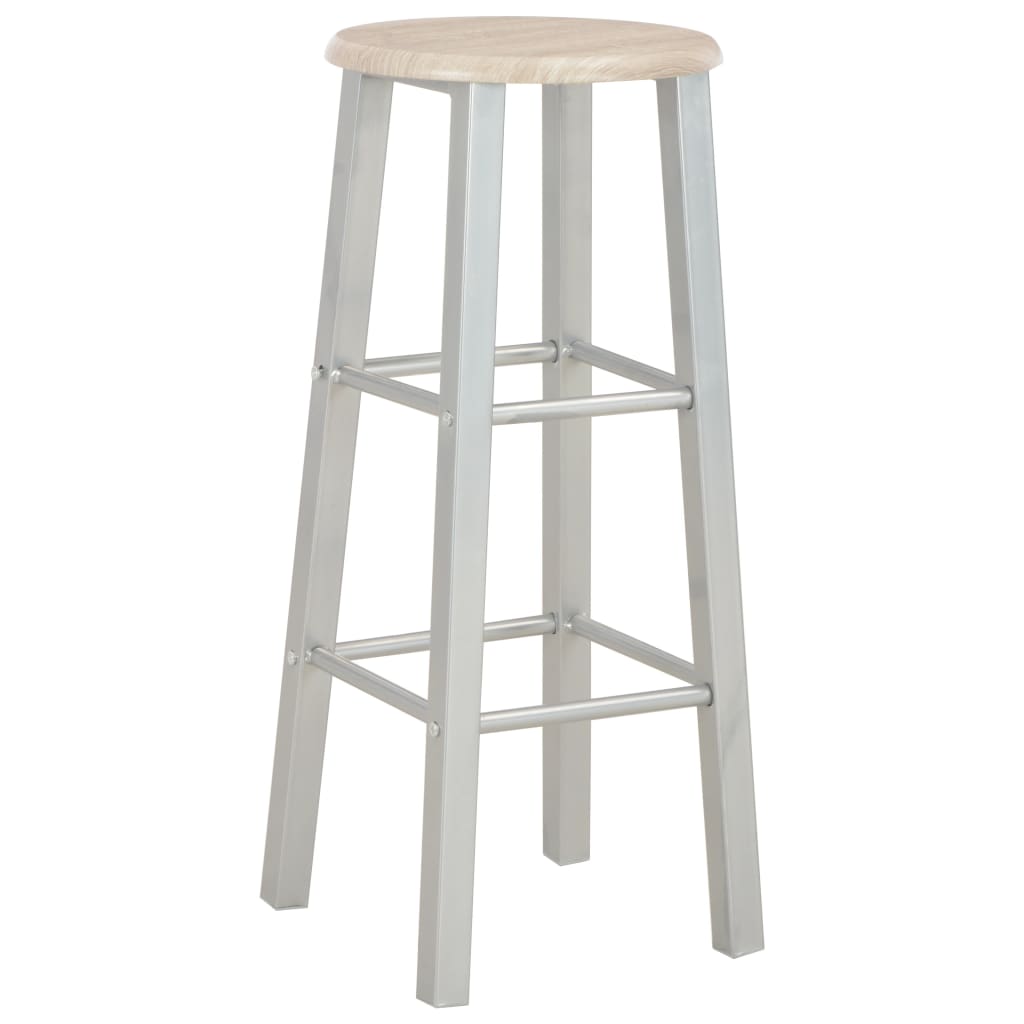 3 Piece Bar Set Wood and Steel- Kitchen & Dining Furniture Sets - HomeShopIreland - Home Shop Ireland - Kitchen & Dining Furniture Sets - 3 Piece Bar Set Wood and Steel