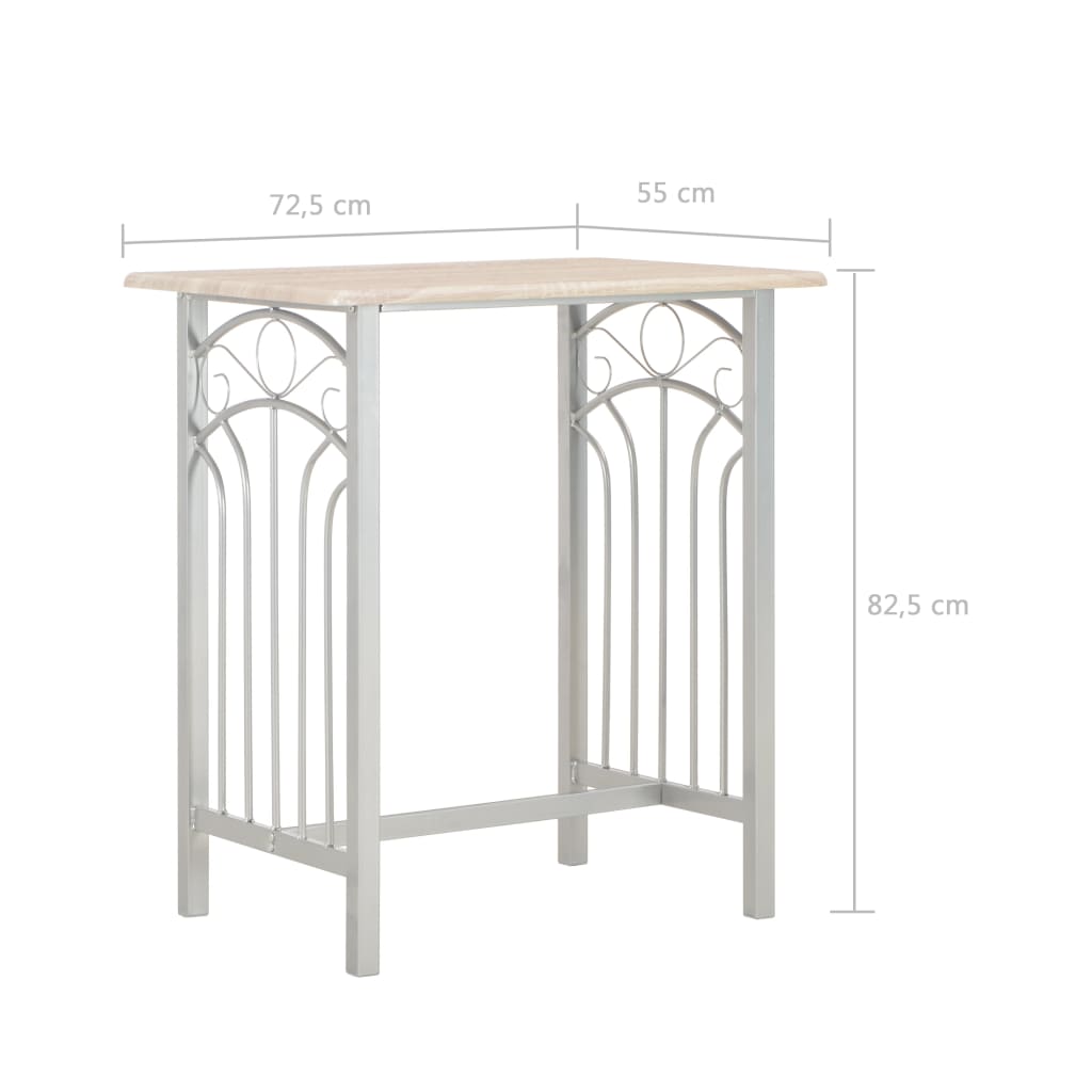 3 Piece Bar Set Wood and Steel- Kitchen & Dining Furniture Sets - HomeShopIreland - Home Shop Ireland - Kitchen & Dining Furniture Sets - 3 Piece Bar Set Wood and Steel