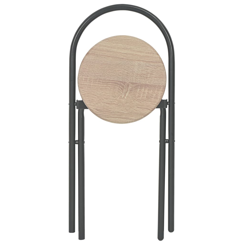 3 Piece Folding Dining Set with Storage Rack MDF and Steel- Kitchen & Dining Furniture Sets - HomeShopIreland - Home Shop Ireland - Kitchen & Dining Furniture Sets - 3 Piece Folding Dining Set with Storage Rack MDF and Steel