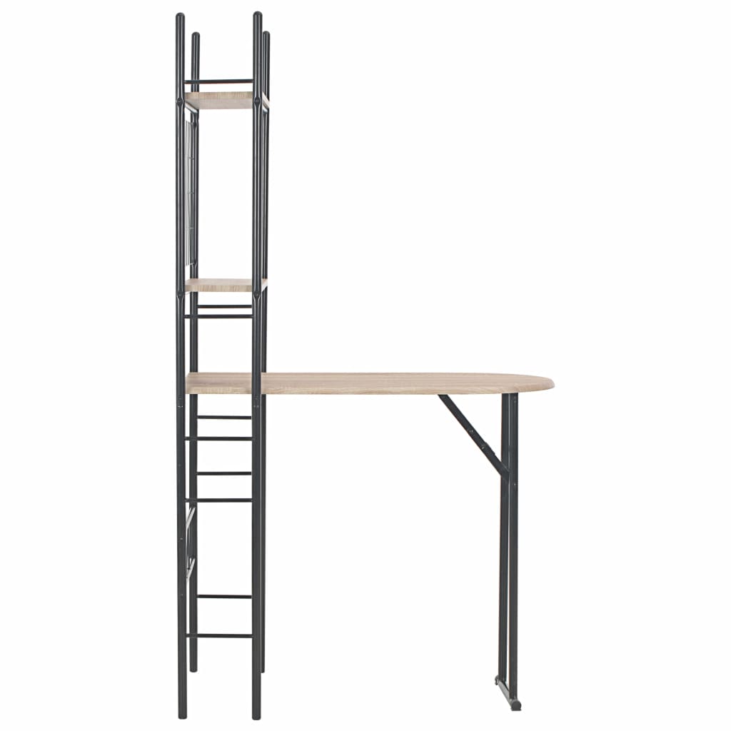 3 Piece Folding Dining Set with Storage Rack MDF and Steel- Kitchen & Dining Furniture Sets - HomeShopIreland - Home Shop Ireland - Kitchen & Dining Furniture Sets - 3 Piece Folding Dining Set with Storage Rack MDF and Steel