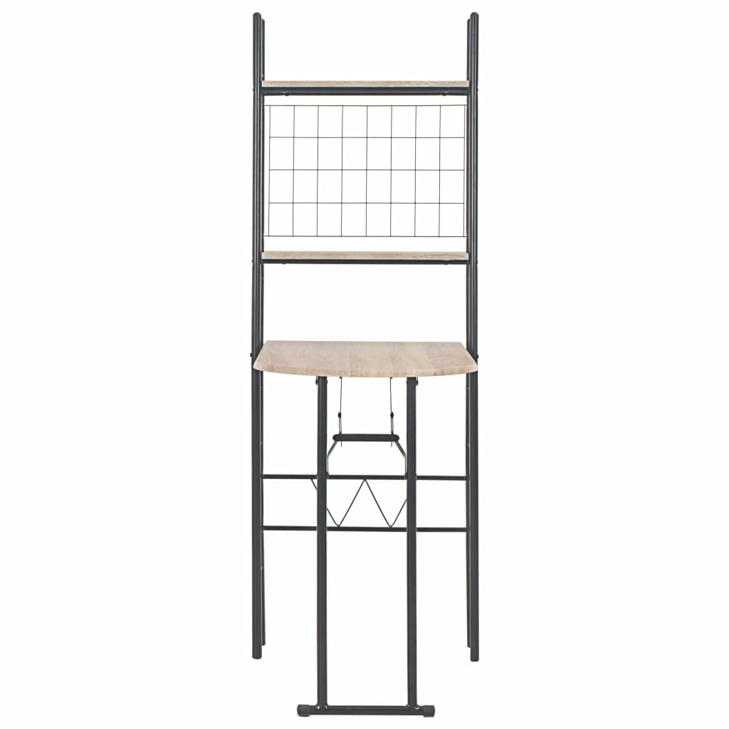 3 Piece Folding Dining Set with Storage Rack MDF and Steel- Kitchen & Dining Furniture Sets - HomeShopIreland - Home Shop Ireland - Kitchen & Dining Furniture Sets - 3 Piece Folding Dining Set with Storage Rack MDF and Steel
