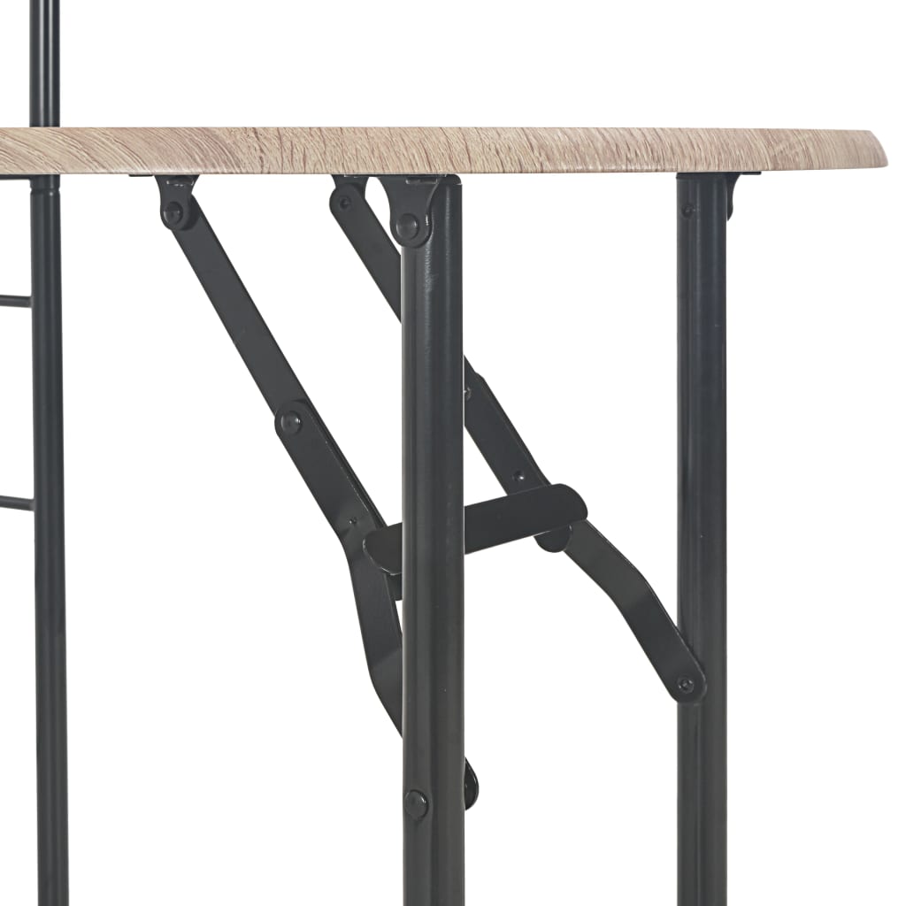 3 Piece Folding Dining Set with Storage Rack MDF and Steel- Kitchen & Dining Furniture Sets - HomeShopIreland - Home Shop Ireland - Kitchen & Dining Furniture Sets - 3 Piece Folding Dining Set with Storage Rack MDF and Steel