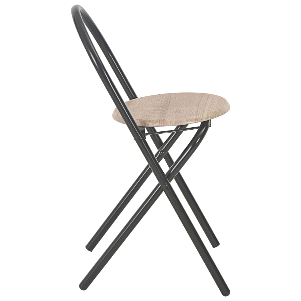 3 Piece Folding Dining Set with Storage Rack MDF and Steel- Kitchen & Dining Furniture Sets - HomeShopIreland - Home Shop Ireland - Kitchen & Dining Furniture Sets - 3 Piece Folding Dining Set with Storage Rack MDF and Steel