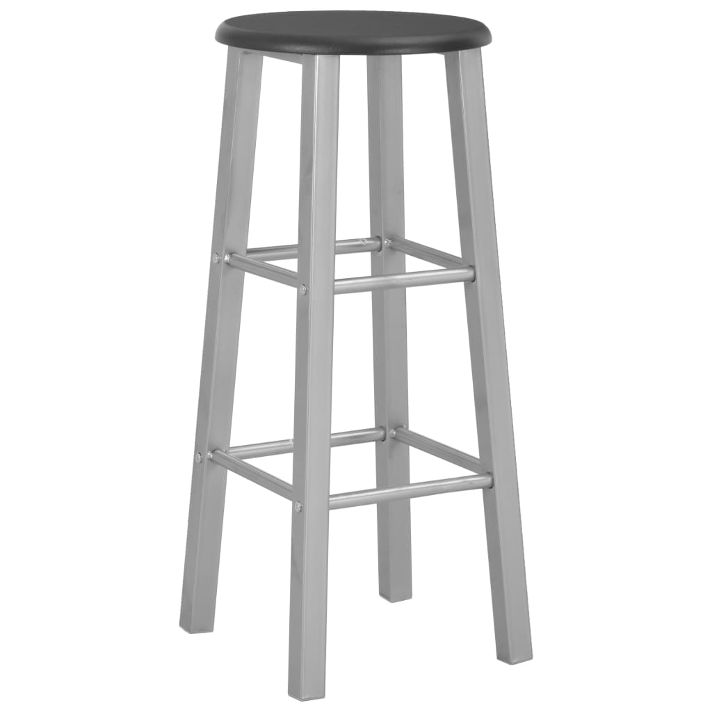 Bar Stools 2 pcs Silver MDF- Table & Bar Stools - HomeShopIreland - Home Shop Ireland - Table & Bar Stools - Bar Stools 2 pcs Silver MDF