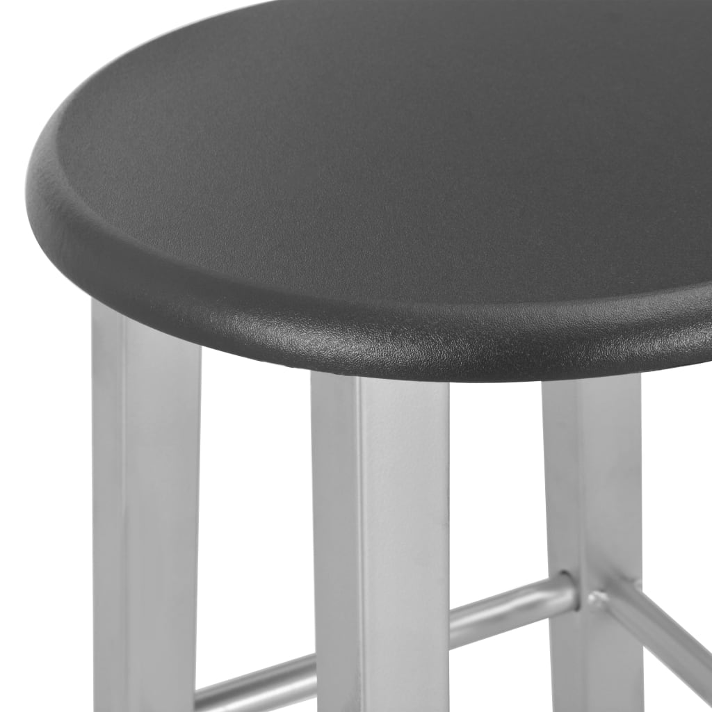 Bar Stools 2 pcs Silver MDF- Table & Bar Stools - HomeShopIreland - Home Shop Ireland - Table & Bar Stools - Bar Stools 2 pcs Silver MDF