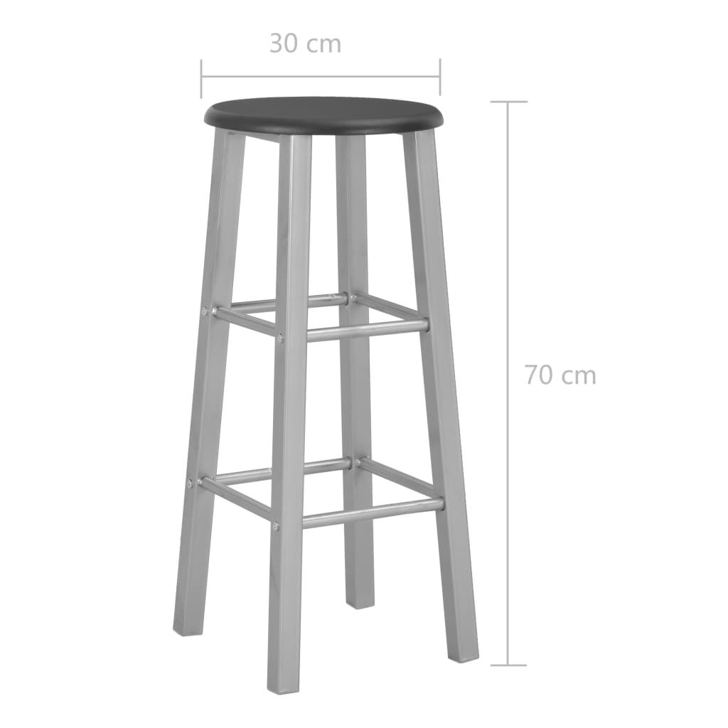 Bar Stools 2 pcs Silver MDF- Table & Bar Stools - HomeShopIreland - Home Shop Ireland - Table & Bar Stools - Bar Stools 2 pcs Silver MDF