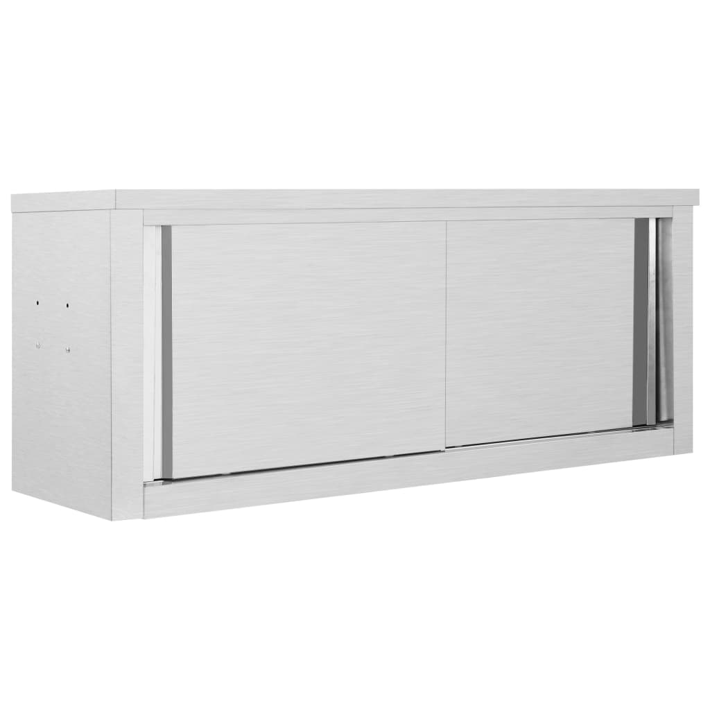Kitchen Wall Cabinet with Sliding Doors 120x40x50 cm Stainless Steel- Food Storage - HomeShopIreland - Home Shop Ireland - Food Storage - Kitchen Wall Cabinet with Sliding Doors 120x40x50 cm Stainless Steel