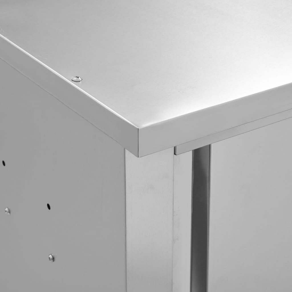 Kitchen Wall Cabinet with Sliding Doors 120x40x50 cm Stainless Steel- Food Storage - HomeShopIreland - Home Shop Ireland - Food Storage - Kitchen Wall Cabinet with Sliding Doors 120x40x50 cm Stainless Steel