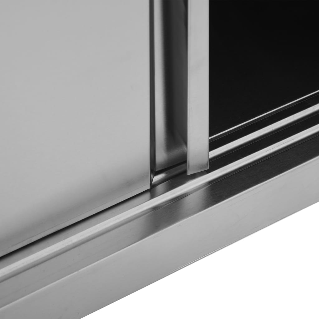 Kitchen Wall Cabinet with Sliding Doors 120x40x50 cm Stainless Steel- Food Storage - HomeShopIreland - Home Shop Ireland - Food Storage - Kitchen Wall Cabinet with Sliding Doors 120x40x50 cm Stainless Steel