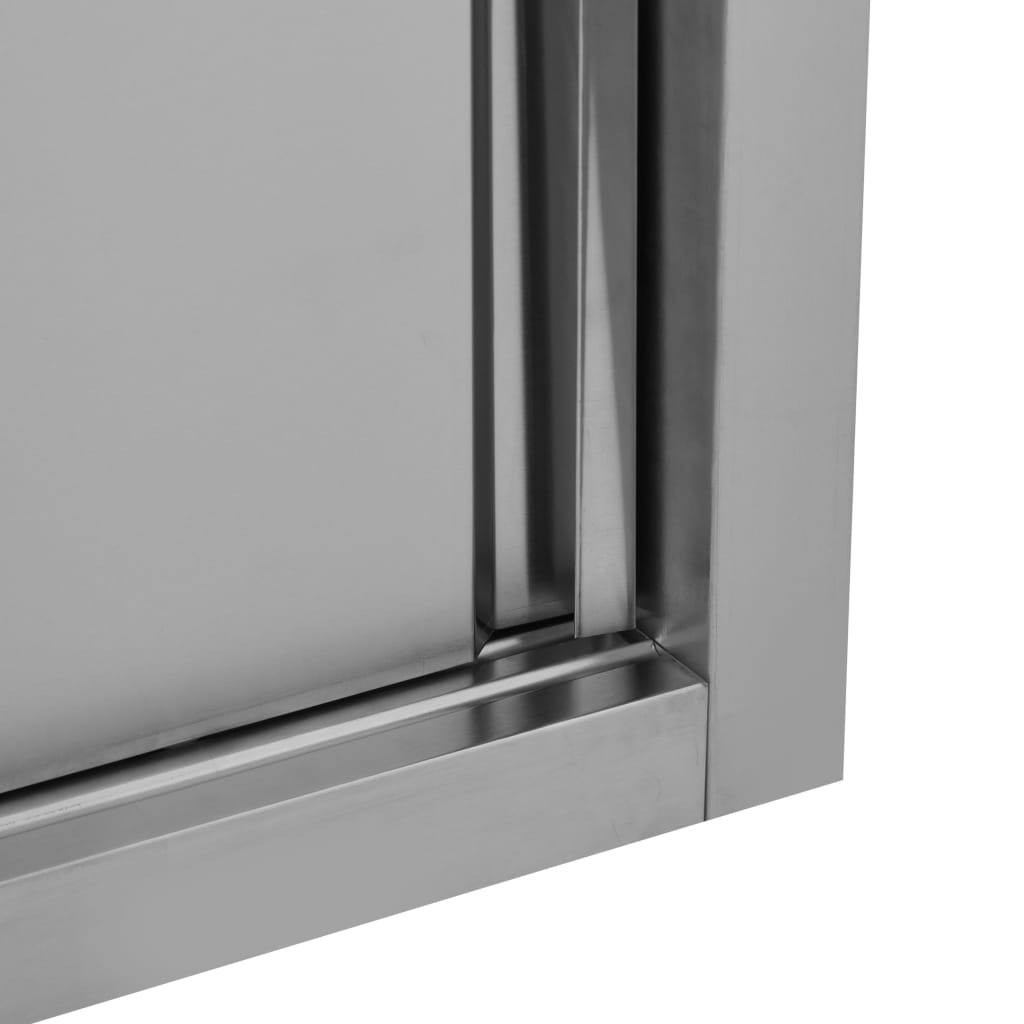Kitchen Wall Cabinet with Sliding Doors 120x40x50 cm Stainless Steel- Food Storage - HomeShopIreland - Home Shop Ireland - Food Storage - Kitchen Wall Cabinet with Sliding Doors 120x40x50 cm Stainless Steel
