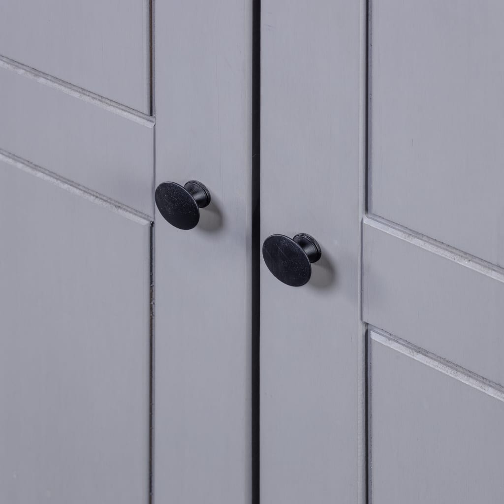 3-Door Wardrobe Grey 118x50x171.5 cm Pine Panama Range- Cupboards & Wardrobes - HomeShopIreland - Home Shop Ireland - Cupboards & Wardrobes - 3-Door Wardrobe Grey 118x50x171.5 cm Pine Panama Range