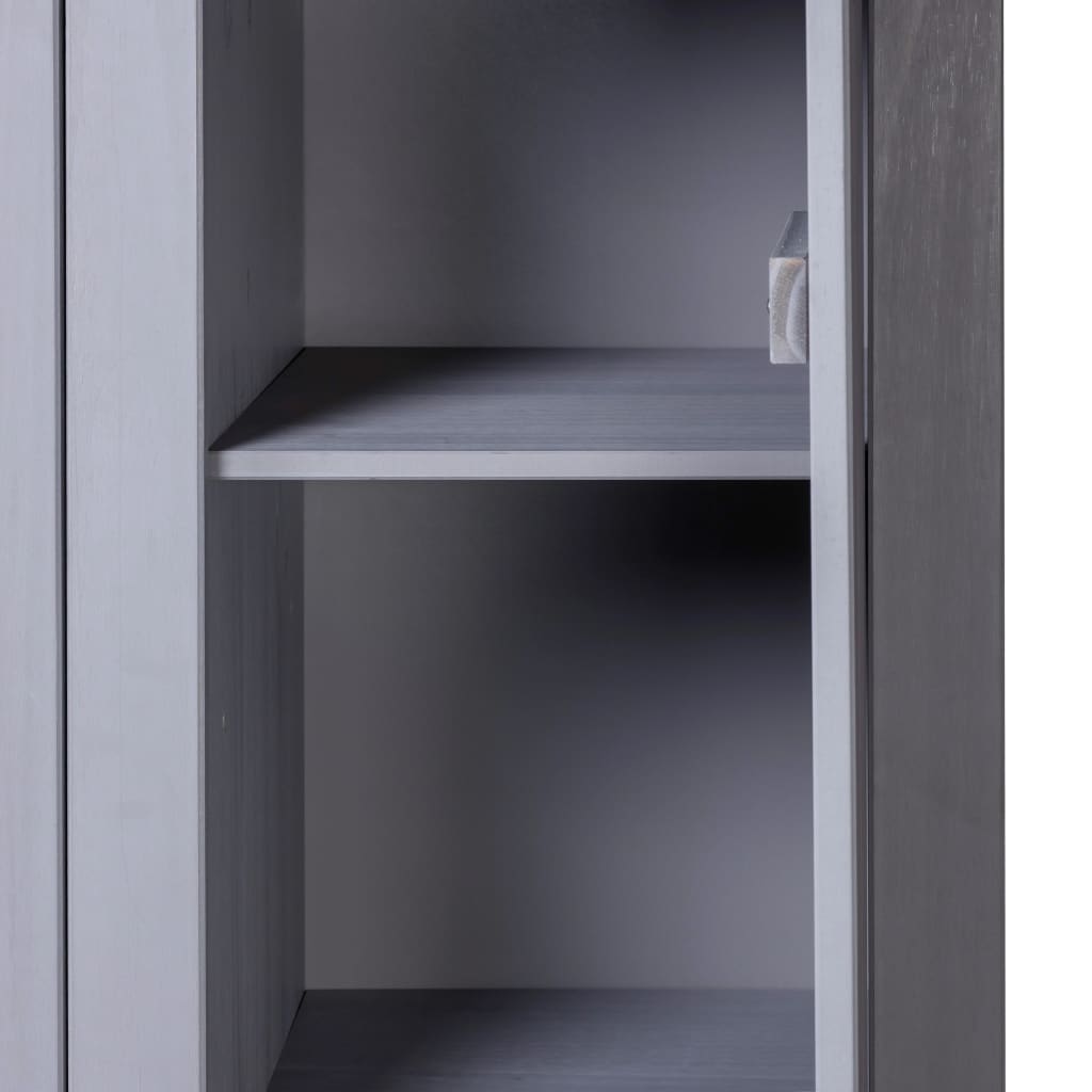 3-Door Wardrobe Grey 118x50x171.5 cm Pine Panama Range- Cupboards & Wardrobes - HomeShopIreland - Home Shop Ireland - Cupboards & Wardrobes - 3-Door Wardrobe Grey 118x50x171.5 cm Pine Panama Range