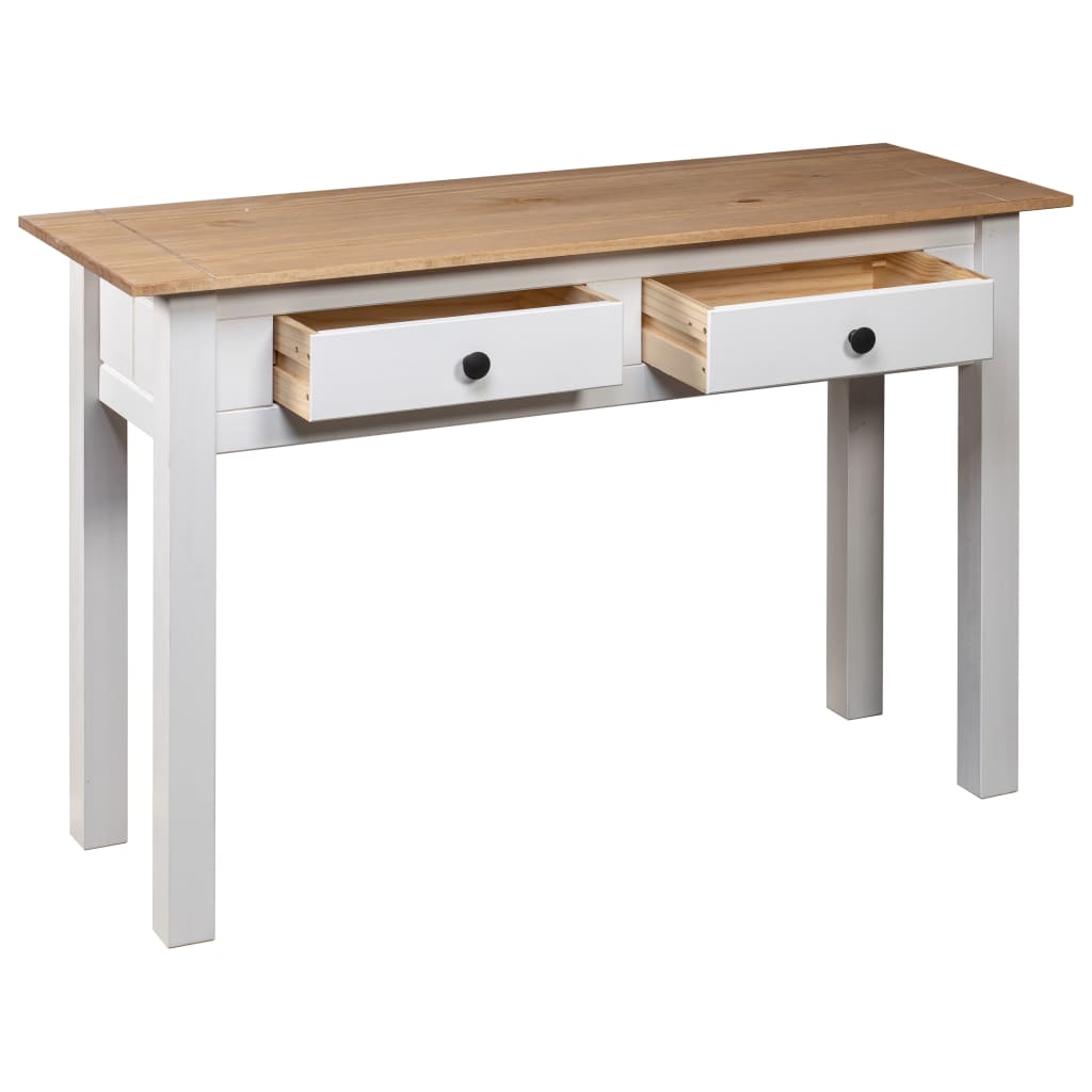 Console Table White 110x40x72 cm Solid Pine Wood Panama Range- End Tables - HomeShopIreland - Home Shop Ireland - End Tables - Console Table White 110x40x72 cm Solid Pine Wood Panama Range