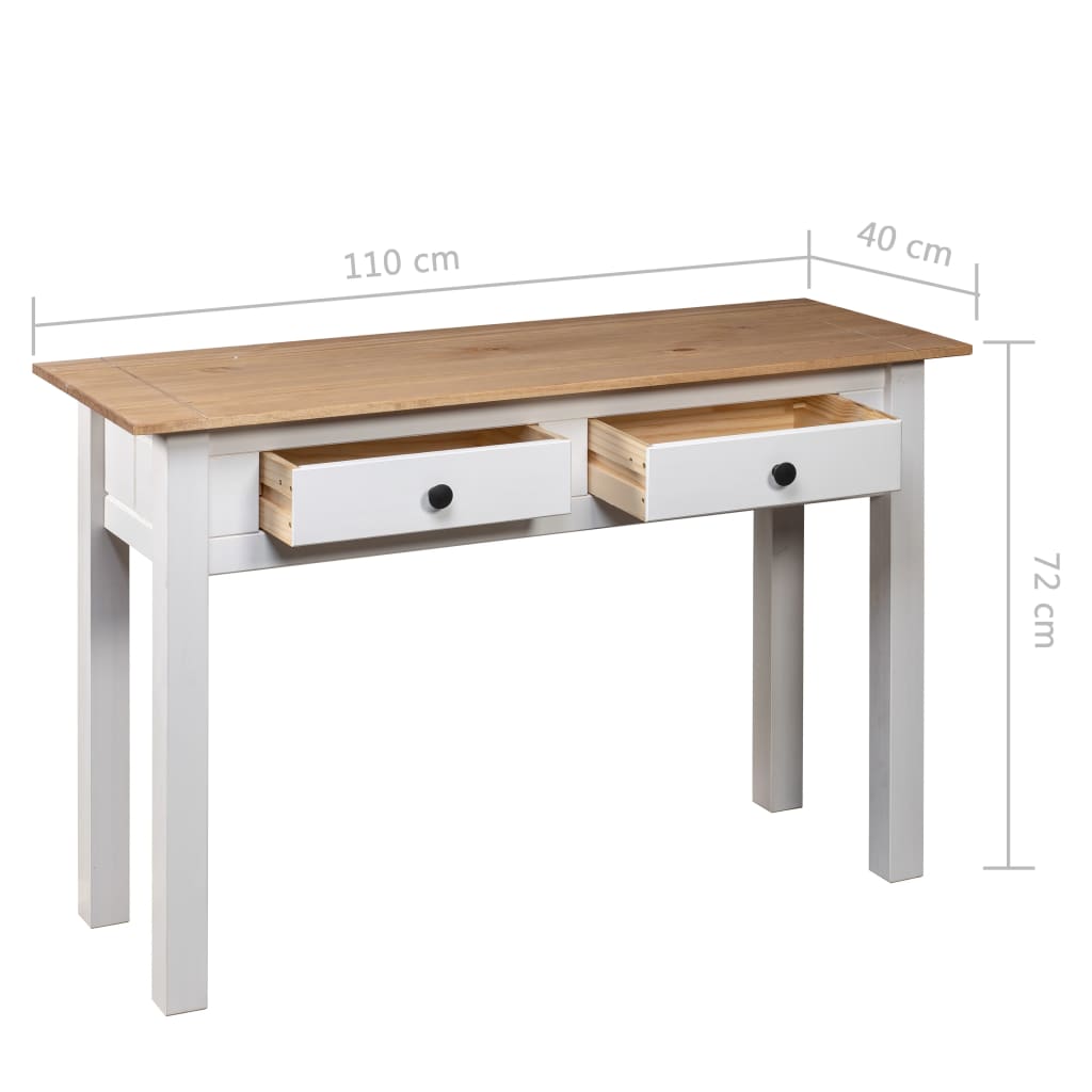 Console Table White 110x40x72 cm Solid Pine Wood Panama Range- End Tables - HomeShopIreland - Home Shop Ireland - End Tables - Console Table White 110x40x72 cm Solid Pine Wood Panama Range