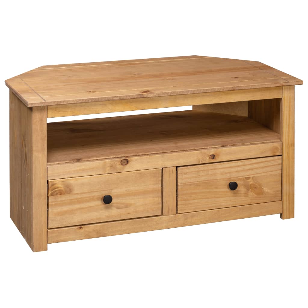 Corner TV Cabinet 93x49x49 cm Solid Pine Panama Range- Entertainment Centres & TV Stands - HomeShopIreland - Home Shop Ireland - Entertainment Centres & TV Stands - Corner TV Cabinet 93x49x49 cm Solid Pine Panama Range