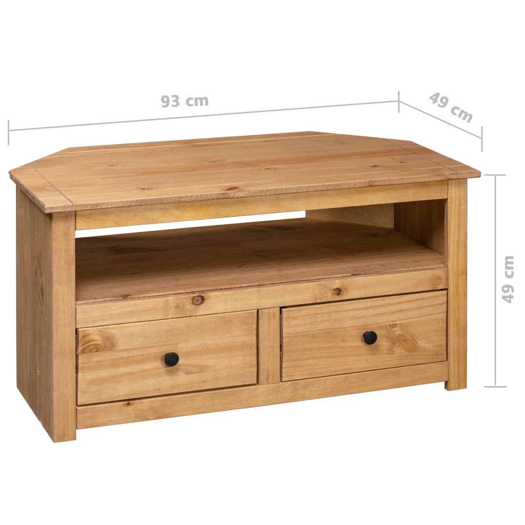 Corner TV Cabinet 93x49x49 cm Solid Pine Panama Range- Entertainment Centres & TV Stands - HomeShopIreland - Home Shop Ireland - Entertainment Centres & TV Stands - Corner TV Cabinet 93x49x49 cm Solid Pine Panama Range