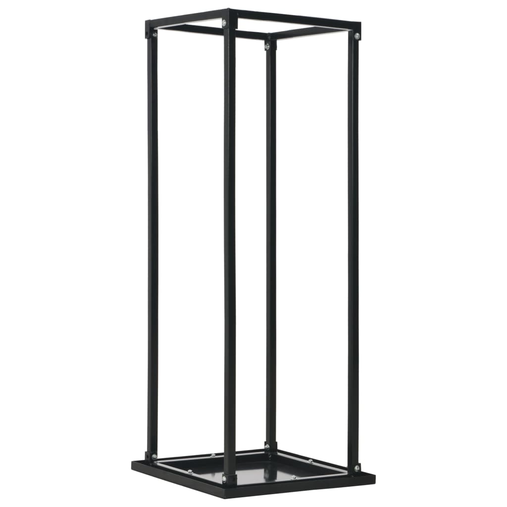 Firewood Rack with Base Black 37x37x113 cm Steel- Log Racks & Carriers - HomeShopIreland - Home Shop Ireland - Log Racks & Carriers - Firewood Rack with Base Black 37x37x113 cm Steel