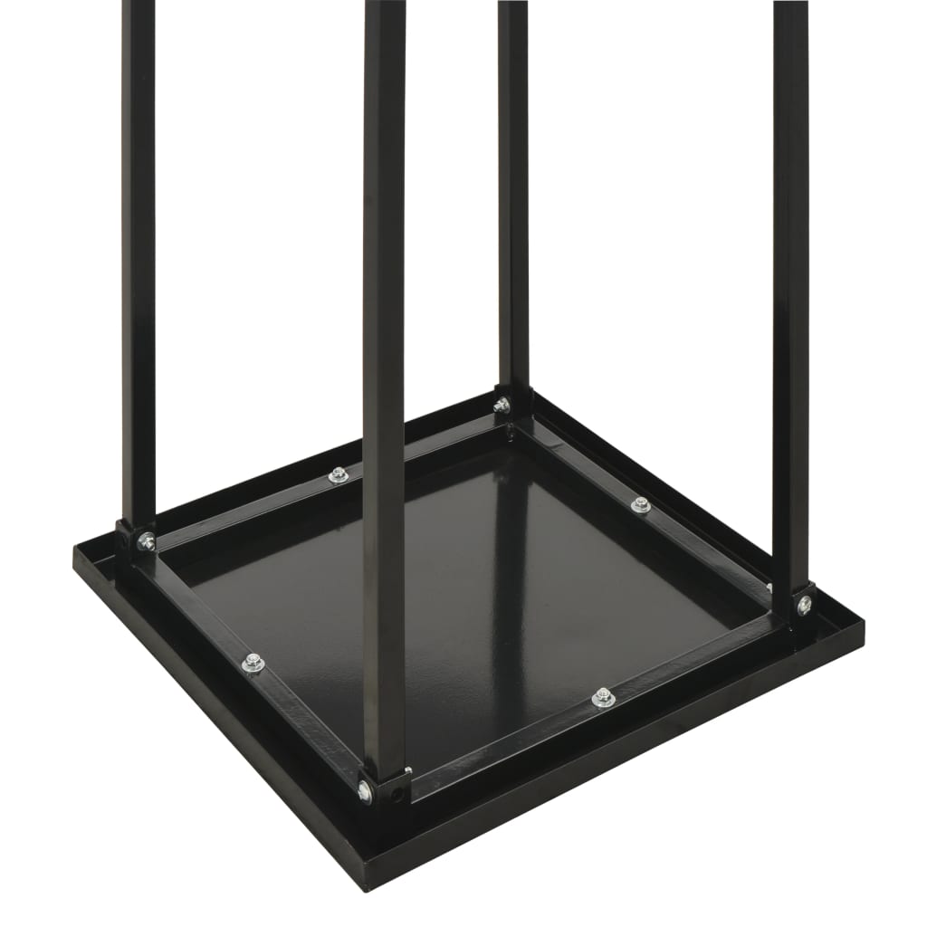 Firewood Rack with Base Black 37x37x113 cm Steel- Log Racks & Carriers - HomeShopIreland - Home Shop Ireland - Log Racks & Carriers - Firewood Rack with Base Black 37x37x113 cm Steel