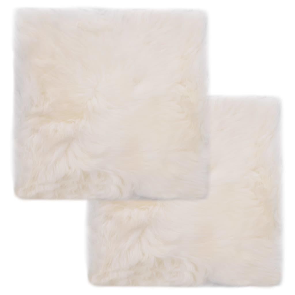 Chair Pads 2 pcs White 40x40 cm Genuine Sheepskin- Chair & Sofa Cushions - HomeShopIreland - Home Shop Ireland - Chair & Sofa Cushions - Chair Pads 2 pcs White 40x40 cm Genuine Sheepskin