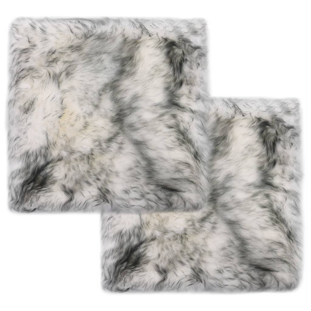 Chair Pads 2 pcs Dark Grey Melange 40x40 cm Genuine Sheepskin- Chair & Sofa Cushions - HomeShopIreland - Home Shop Ireland - Chair & Sofa Cushions - Chair Pads 2 pcs Dark Grey Melange 40x40 cm Genuine Sheepskin