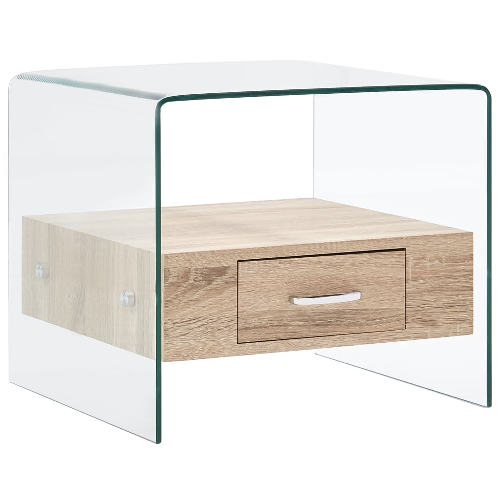 Coffee Table with Drawer 50x50x45 cm Tempered Glass- Coffee Tables - HomeShopIreland - Home Shop Ireland - Coffee Tables - Coffee Table with Drawer 50x50x45 cm Tempered Glass