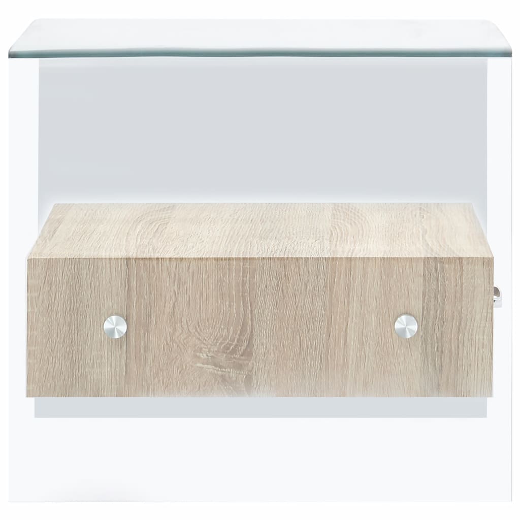 Coffee Table with Drawer 50x50x45 cm Tempered Glass- Coffee Tables - HomeShopIreland - Home Shop Ireland - Coffee Tables - Coffee Table with Drawer 50x50x45 cm Tempered Glass