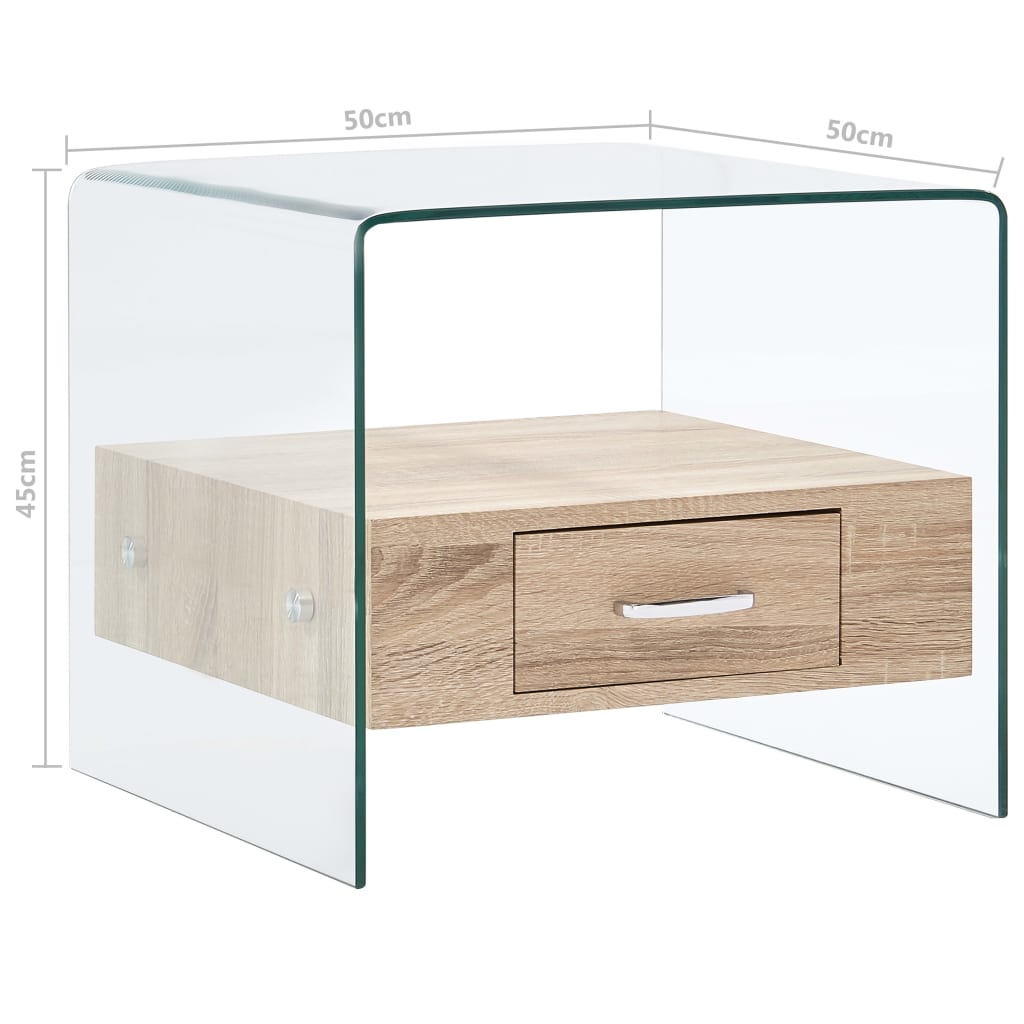 Coffee Table with Drawer 50x50x45 cm Tempered Glass- Coffee Tables - HomeShopIreland - Home Shop Ireland - Coffee Tables - Coffee Table with Drawer 50x50x45 cm Tempered Glass